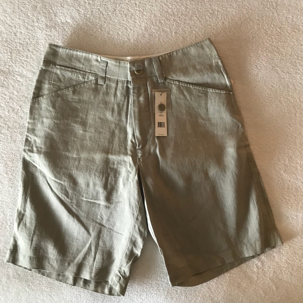 Theory Olive Green Bermuda Shorts